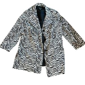 Zebra Print Women's Light Trench Coat Lane Bryant Gyaru Y2k Jacket Animal Print